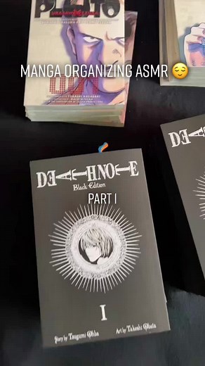 I love that clonky shelf sound #asmr #manga #anime #organizingtiktok #organization #mangashelf #mangashelving #deathnote #tokyoghoul #mangacollection