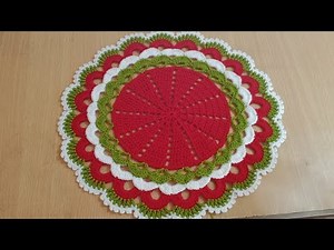 crochet table runner round | beautiful crochet thalposh design ‪@CrochetWithSamina9481‬