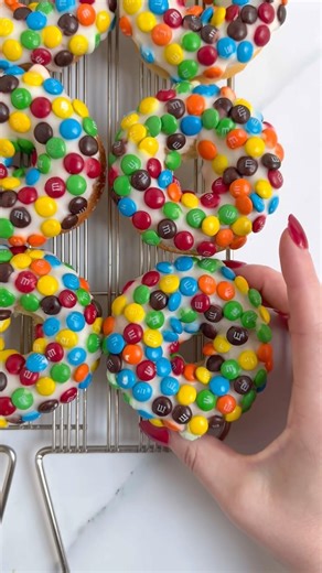 Mini M&M Cake Donuts Recipe