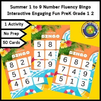 Summer 9 Bingo Math Fact Game Logic Puzzle Mental Number Sense Literacy