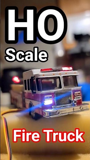 HO Scale Fire Truck with LEDs #hoscale #firetruck #strobes #strobelights #modelrailroad #model