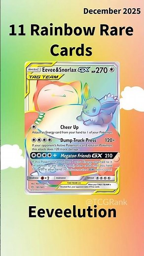 11 Rainbow Eeveelution Pokemon Cards