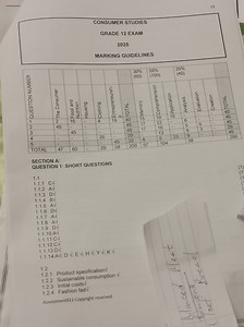 Consumer Studies Grade 12 Exam 2025: Marking GuidelinesSECTIO... | Filo