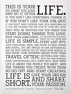 Holstee Manifesto Poster - The Original This is Your Life Poster (12 in x 16 in)
