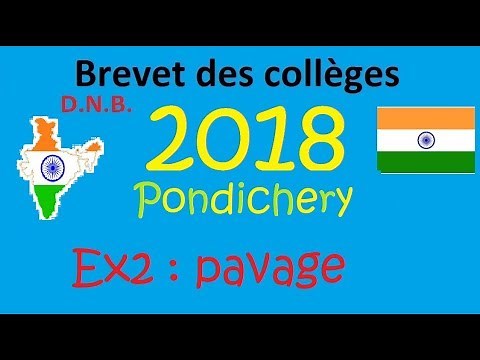 DNB Brevet college 2018 Pondichery Ex2 pavage du plan