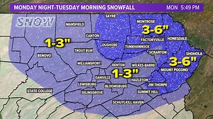Get the latest updates on snow totals from Monday night's storm
