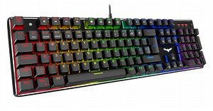 havit Mechanische Gaming Tastatur, QWERTZ Kabelgebundene (Deutsches Layout) mit Rote Schalter, LED-Beleuchtung für PC Gamer und Arbeits, Schwarz (HV-KB432L)