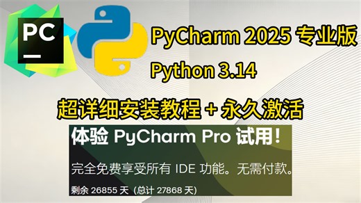 PyCharm 2025 专业版 激活 Python 3.14 安装包及安装教程