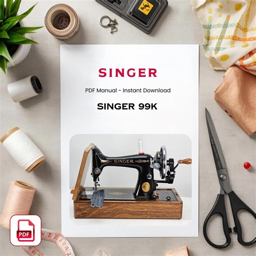 Singer 99 Sewing Machine Manual PDF | Fix Skipped Stitches, Thread Break & Tension Problems - Etsy Canada