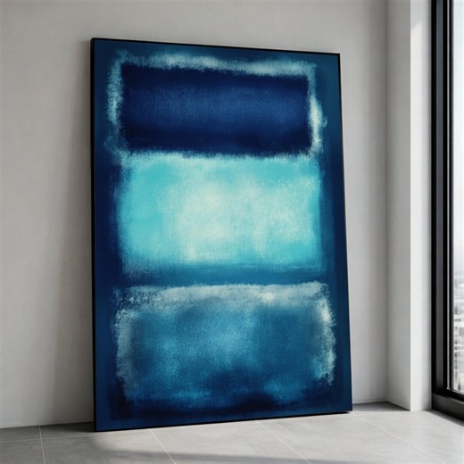 Abstract Blue Layers Canvas Print, Mark Rothko Style, Minimalist Painting - Etsy