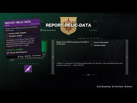 Destiny 2 - REPORT: RELIC DATA GUIDE