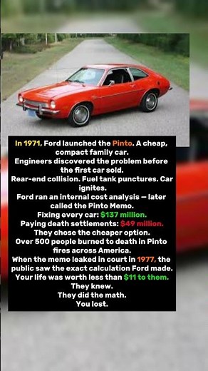 Ford Knew the Pinto Would Explode. They Sold It Anyway