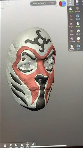 Chinese Opera Monkey King Mask 3D sculpted in Nomad 3d printing on Hi Combo by @Creality3D