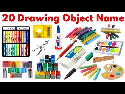 Learn 20 Drawing Object Name for Kids |Learn Eraser in English and Hindi with Pictures & Sounds