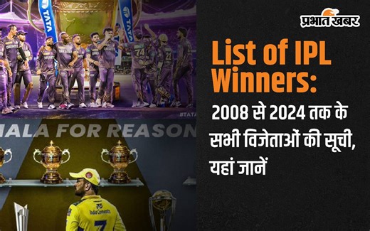 List of IPL Winners: 2008 से 2024 तक के सभी विजेताओं की सूची, यहां जानें - Prabhat Khabar