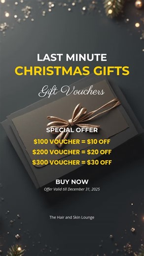 THSL | Brampton Medi Spa - Hair • Skin • Body Treatments on Instagram: "Last minute Christmas gift that never disappoints ✨ Luxury hair and skin treatments right here in Brampton. Gift voucher offers available for a limited time $100 voucher get $10 off $200 voucher get $20 off $300 voucher get $30 off USE CODE “HOLIDAY” Perfect for anyone who loves self care, glowing skin, and premium treatments. Instant digital delivery. No shipping. No stress. Tap the link in bio, pinned comment or DM us to p