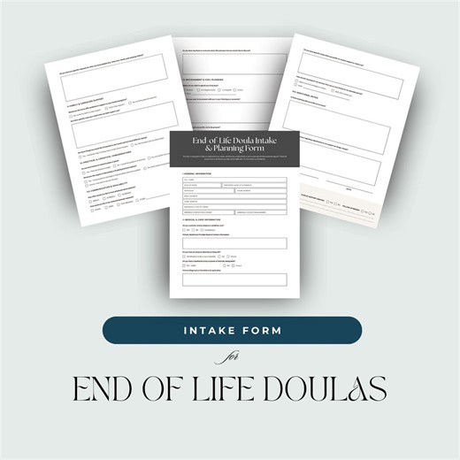 End of Life Doula Intake Form Template | Client Planning Form for Doulas | Printable PDF Canva - Etsy
