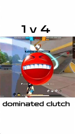 1 v 4 || dominated gameplay 💪 || GOZALO phonk ☠️ || #freefire #gaming #shorts ||