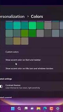 تغيير لون شريط المهام وقائمة start فى ويندوز 11