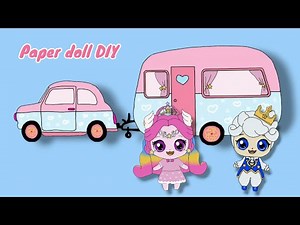 Paper DIY 💙왕자핑 🌈오로라핑 캠핑카여행 종이인형 놀이 만들기