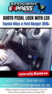 Aorto Pedal Lock with LED to fit Toyota Hilux 2016 and Ford Ranger 2016 Get it here for only R3999 👉https://www.efficientexpress.co.za/?s=pedal lock&post_type=product&dgwt_wcas=1 For all your bakkie accessories needs & more Follow us on TIKTOK Efficient Express Online Shop info@efficientexpress.co.za www.efficientexpress.co.za Dispatch Address: Sapphire Industrial Park, Building 4, Unit 5, 35 Theron Avenue, Lyttleton Manor, 0140 | Express Covers Online Shop