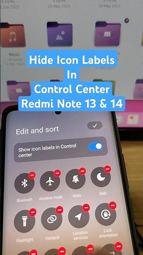 How Hide Icon Labels Toggle Xiaomi HyperOS & MIUI Control Center #howto
