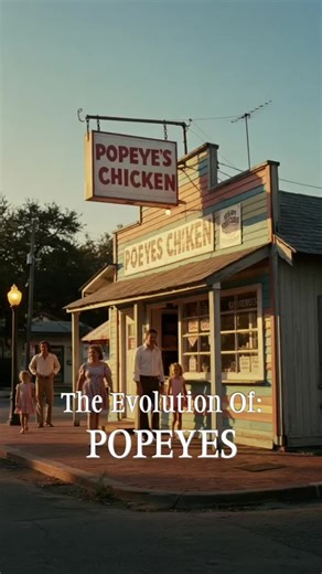 The evolution of popeyes 🇺🇸🍗 What do you think about popeyes 🤔💬 Follow for daily evolutions! ✅🙌🏼 #evolution #ai #popeyes #fastfood #history