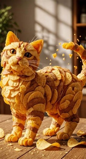 Cute Cat Jumps on a Trampoline 🐱🥔 | Trampoline Effect #Shorts