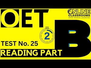 reading part B with timer and answers explained Welcome to OET 2.0 Online Classroom
