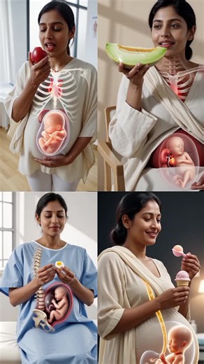 What Happens Inside the Womb When a Pregnant Woman Eats Food? #pregnancy #foodtok #fyp #fetus #icecream