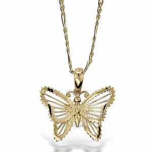 10k & 14k Solid Gold Butterfly Pendant Necklace Classic Charm for Women Girls / Delicate Jewelry Gift Beautiful Butterfly Design Elegant - Etsy
