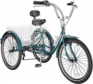 Mooncool Adult Tricycle 20/24/26 inch 7 Speed, Three Wheel Bicycle for Adult, Trike Cruiser W/ Tools & Big Basket for Exercise Shopping Picnic Outdoor Activities - Walmart.com