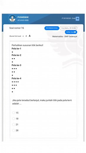 Pola Titik Matematika TKA SMP: Soal No 16