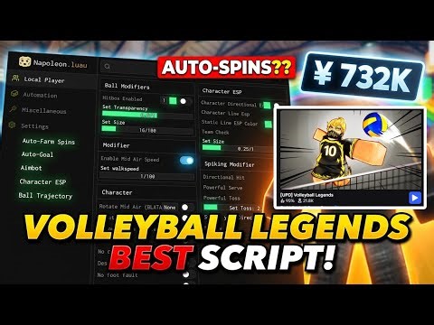 NEW Volleyball Legends Script 🔥 No Key 🔥| Auto Look at Ball & Infinite Spins!