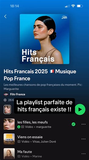 17K views · 951 reactions | Découvre ta nouvelle chanson française préférée avec la playlist Hits Français 2025  Disponible sur toutes les plateformes de streaming ​ #playlist #chansonfrancaise #hitsfr | Filtr | Facebook