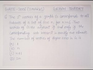 GATE 2006 CS/IT |GRAPH THEORY| DISCRETE MATHEMATICS| 2^n vertices of graph correspond to all subsets