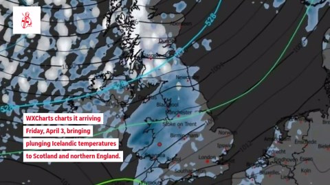 Snow maps show April 3 blizzard nearing UK