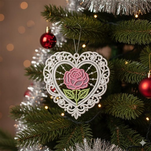 FSL Heart Rose - Free Standing Lace Machine Embroidery Designs Instant Download 5x5 Hoop SCA1241-006 - Etsy