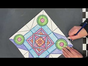 Geometric Stain Glass Window Art