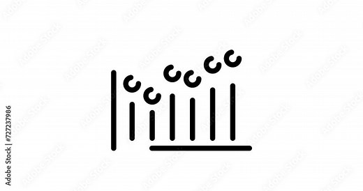 analytics chart animated outline icon on white background. analytics chart 4k video animation for web, mobile and ui design