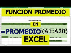 Tutorial 20 | Como usar la función PROMEDIO en Excel para analizar tus datos