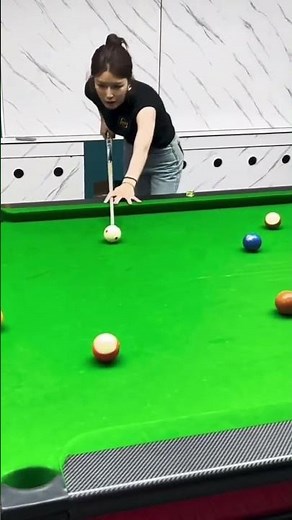 Watch beautiful girls play billiards very professionally#billiards