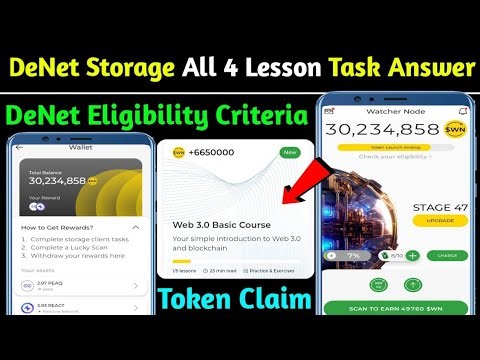 🔊DeNet Storage All 4 Lesson Complete Mandatory Task ✅ | DeNet Storage Airdrop Eligibility Criteria