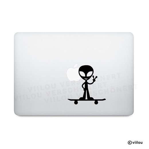 ALIEN ON BOARD Sticker Computer Decals Aliens Motifs Mac Apple Logo Stickers iPad Illustration Alien Pictures Wall Tattoos Skateboard Diy - Etsy