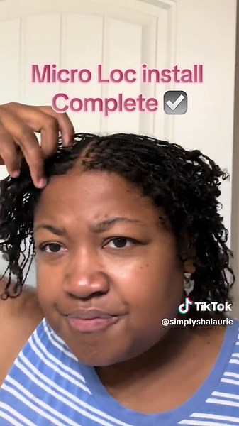 I took my time and got them a bit smaller than my previous set and I’m soooo happy with the outcome. I thought for sure I wouldn’t like the size at first but it turned out just fine. Last step, interlocking my roots but I will be completing that in 2 weeks because my braids are already tight 🥰 #microloc #microlocsjourney #diymicrolocs #interlocking #microlocsinstallation #microlocsgrid #microlocstyles #trending #protectivestyles