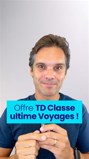🚨 La carte voyage du moment est signée TD! 🚨 Avec l’offre de la carte Visa Infinite TD Classe Ultime Voyages, obtenez jusqu’à 165 000 points Primes TD (soit 825 $ de valeur voyage) et aucuns frais la première année ! Une carte ultra complète : 🧑‍🍳 6 points par dollar à l’épicerie et au resto ✈️ Accès gratuits aux salons d’aéroport 💳 Crédit voyage annuel de 100 $ 👉 Une offre exceptionnelle et à durée limitée, ne la manquez pas ! - 🚨 The travel card of the moment is here! 🚨 With the TD Fir