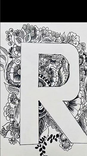 Easy Letter R Mandala Drawing for Beginners | Alphabet Mandala Art #shorts