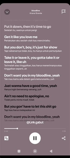 Ariana Grande - Bloodline Lyrics and Translation