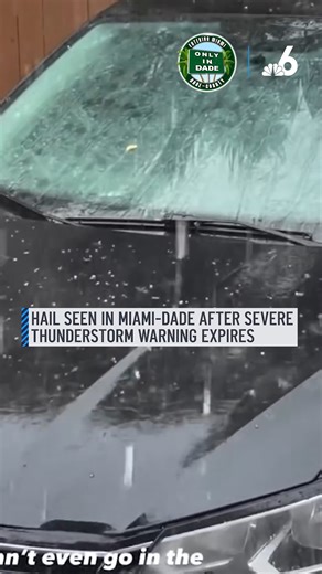 Following a severe thunderstorm warning that was issued for parts of Miami-Dade County on Sunday, hail was seen falling from the sky. Video posted on on Only in Dade captured hail falling from the sky. #hail #miamidade #wheather | NBC 6