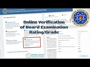 Online Verification of PRC Board Exam Rating or Grade